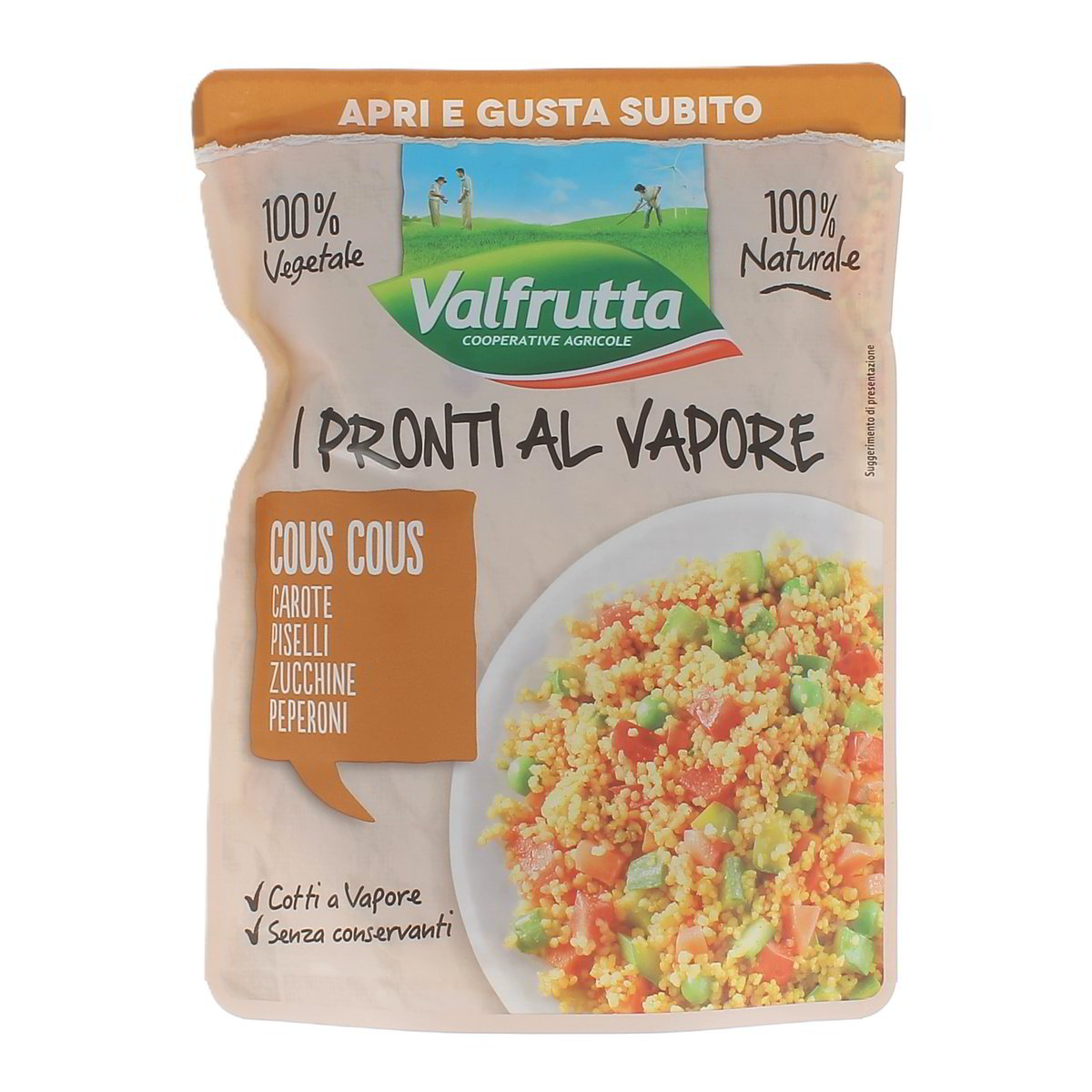 Valfrutta I Pronti Al Vapore Cous Cous Carote Piselli Zucchine E Peperoni 220 g
