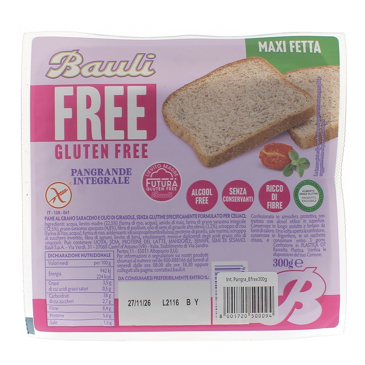 Bauli Free Glutten Free Pangrande Integrale Maxi Fetta 300 g