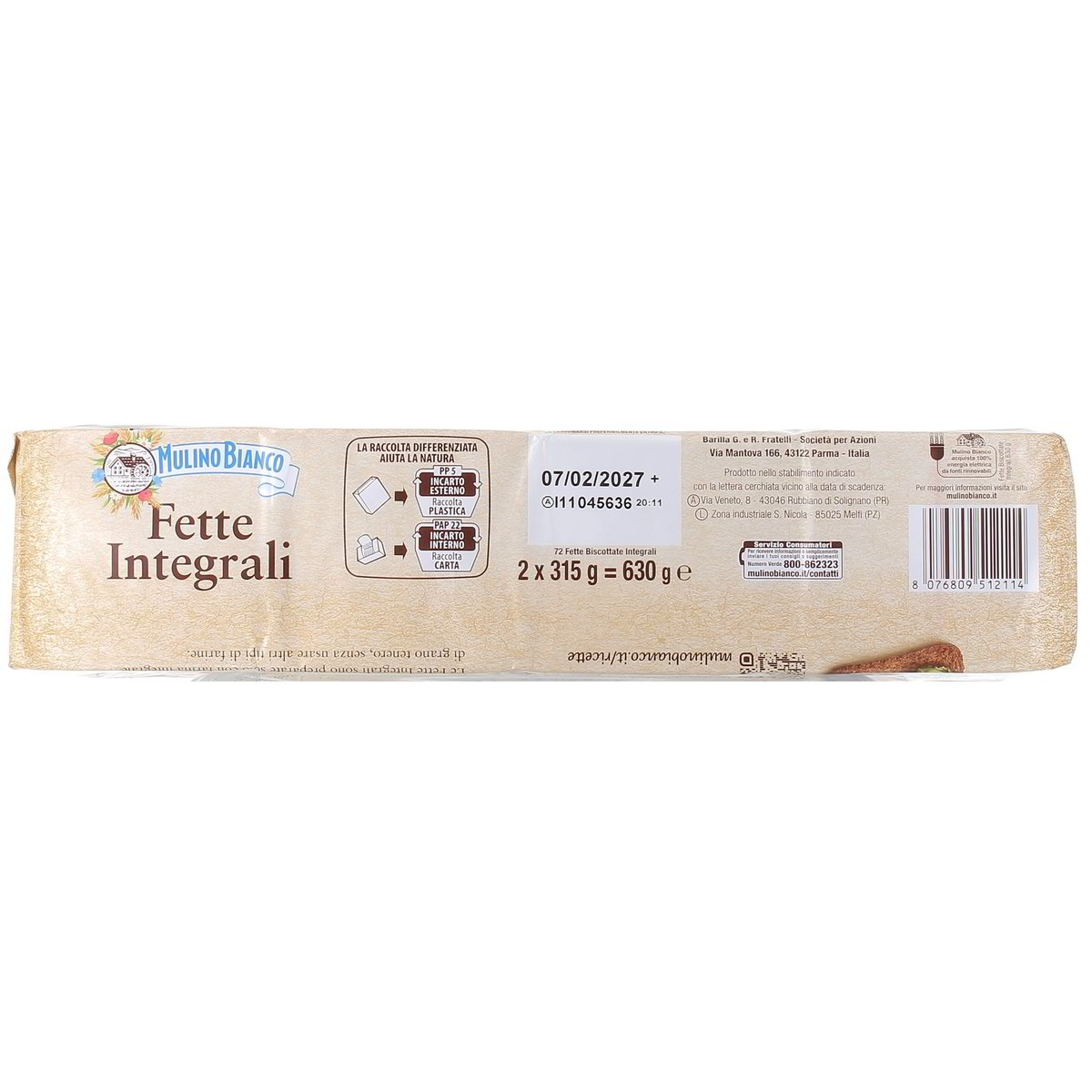 Mulino Bianco Fette Biscottate Integrali 630 g — immagine 3