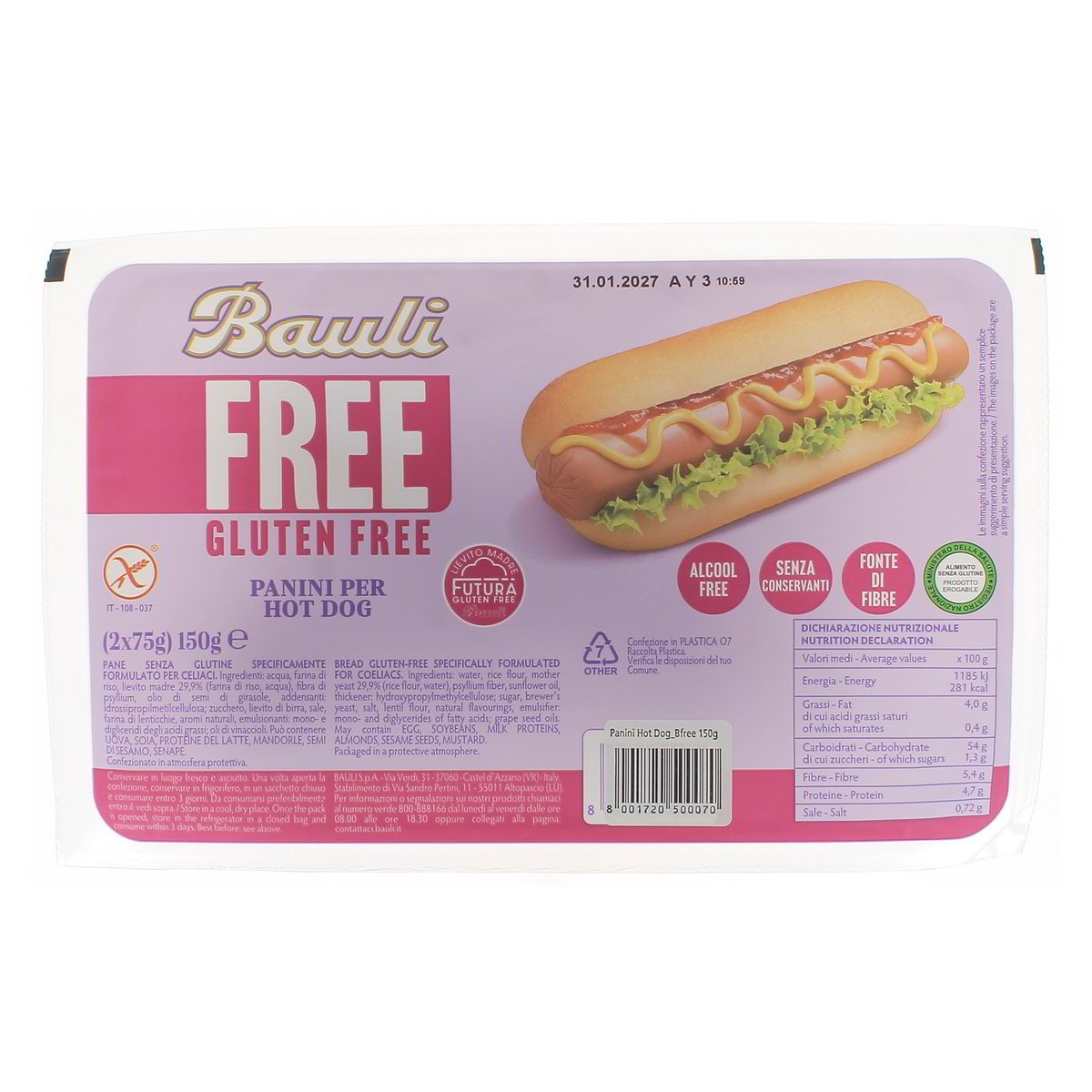 Bauli Panini Per Hot Dog Gluten Free 2x75 g