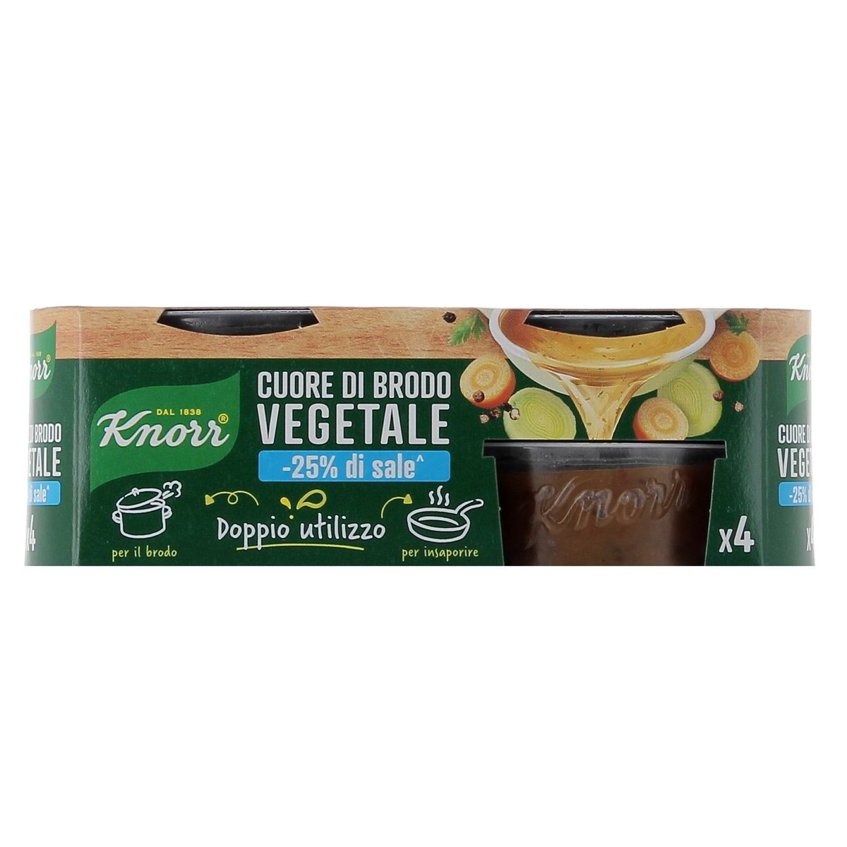 Knorr VEGETALE CUORE DI BRODO -25% DI SALE x4 112 g