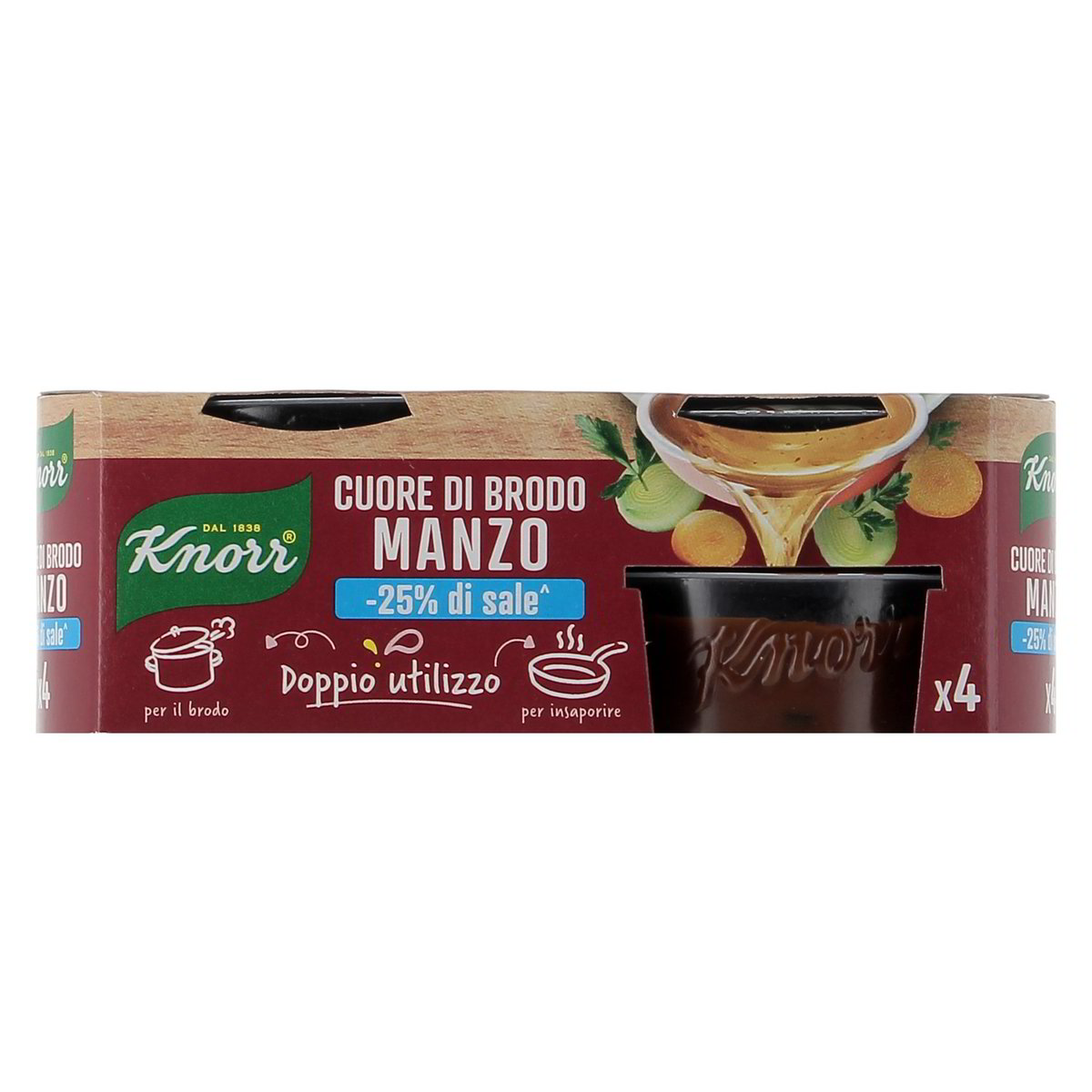 Knorr MANZO CUORE DI BRODO -25% DI SALE x4 112 g