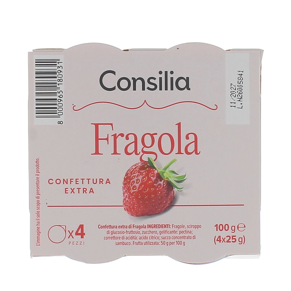 Consilia CONFETTURA EXTRA DI FRAGOLE x4 100 g