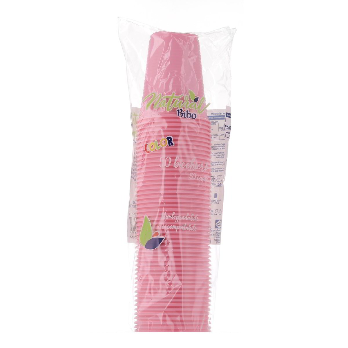 Bibo Natural Bicchieri Rosa 50 pezzi