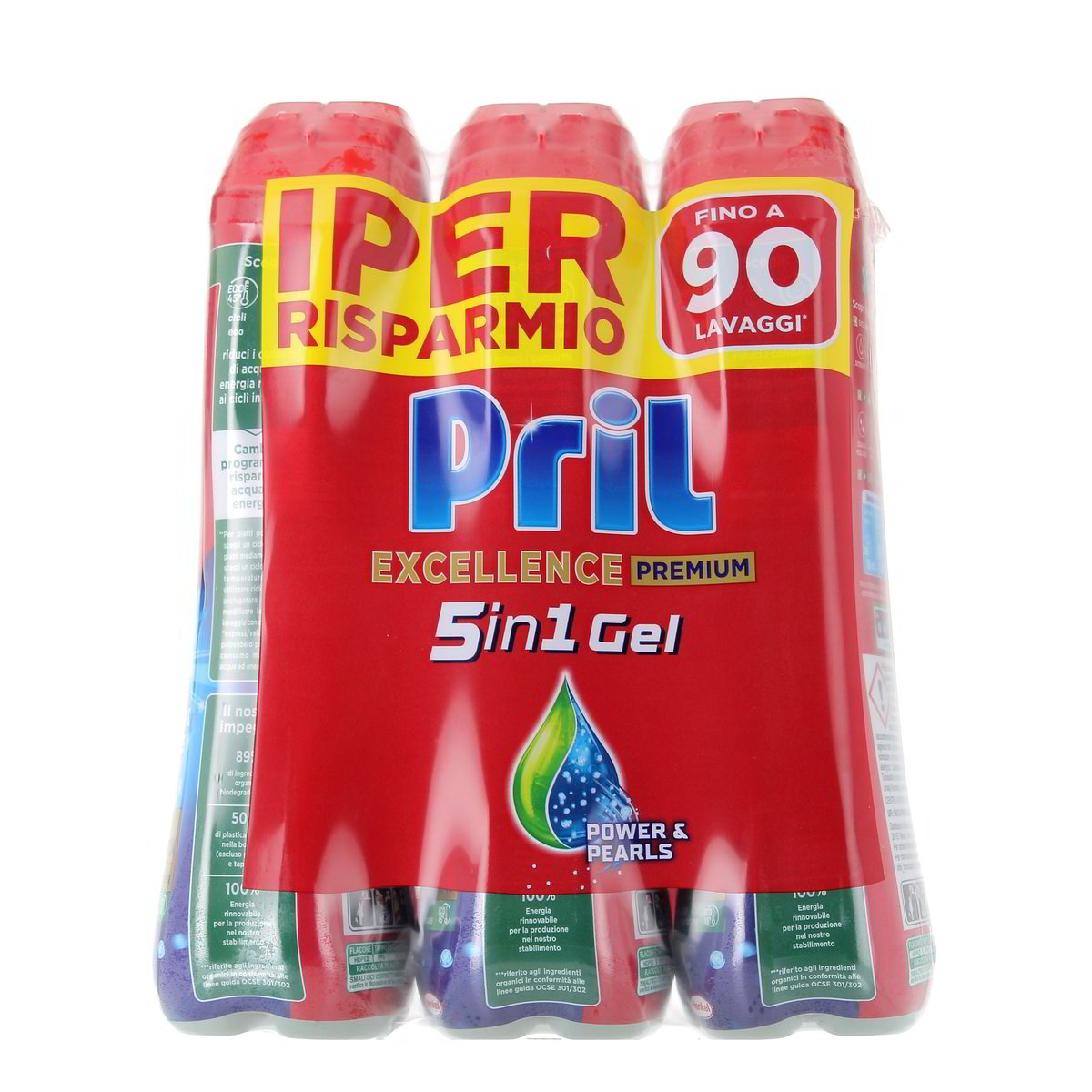 Pril Excellence Premium 5 In 1 Gel Powers & Pearls 90 Lavaggi 3x540 ml