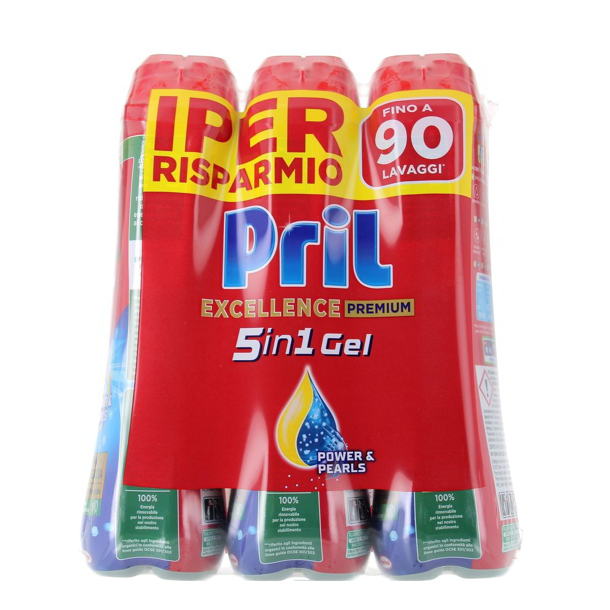 Pril Excellence Premium 5 In 1 Gel Powers & Pearls Con Limone E Lime 90 Lavaggi 3x540 ml