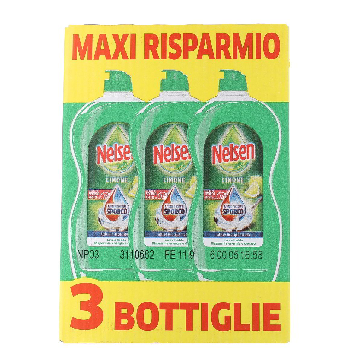Nelsen Detersivo Liquido Piatti Limone 3x900 ml