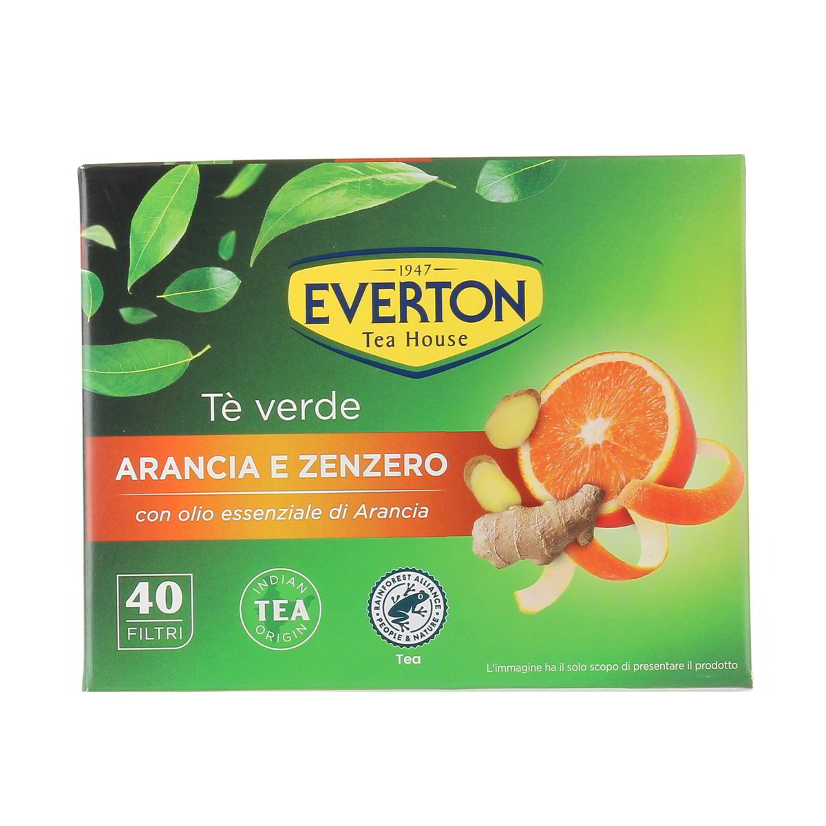 Everton TÈ VERDE ARANCIA E ZENZERO 40 filti 52 g