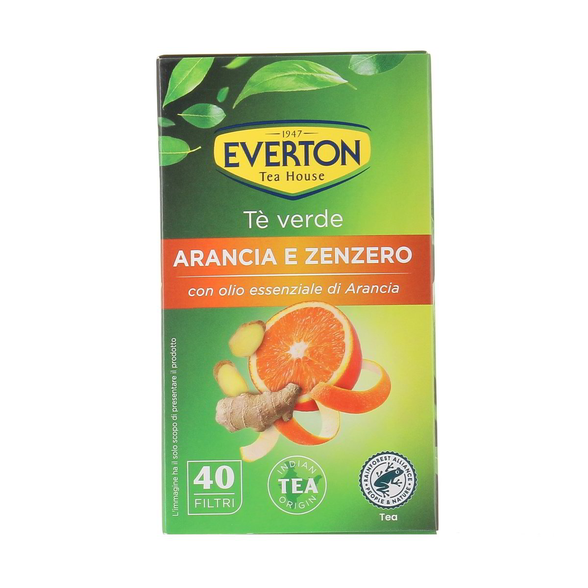 Everton TÈ VERDE ARANCIA E ZENZERO 40 filti 52 g — immagine 3