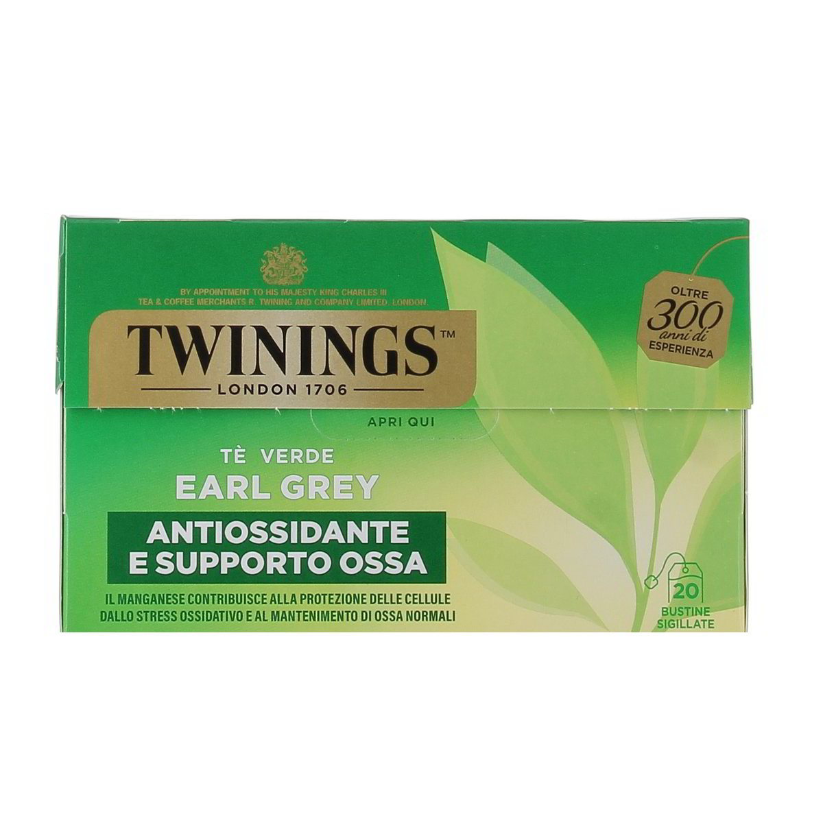 Twinings Tè Verde Earl Grey Antiossidante E Supporto Ossa 40 g