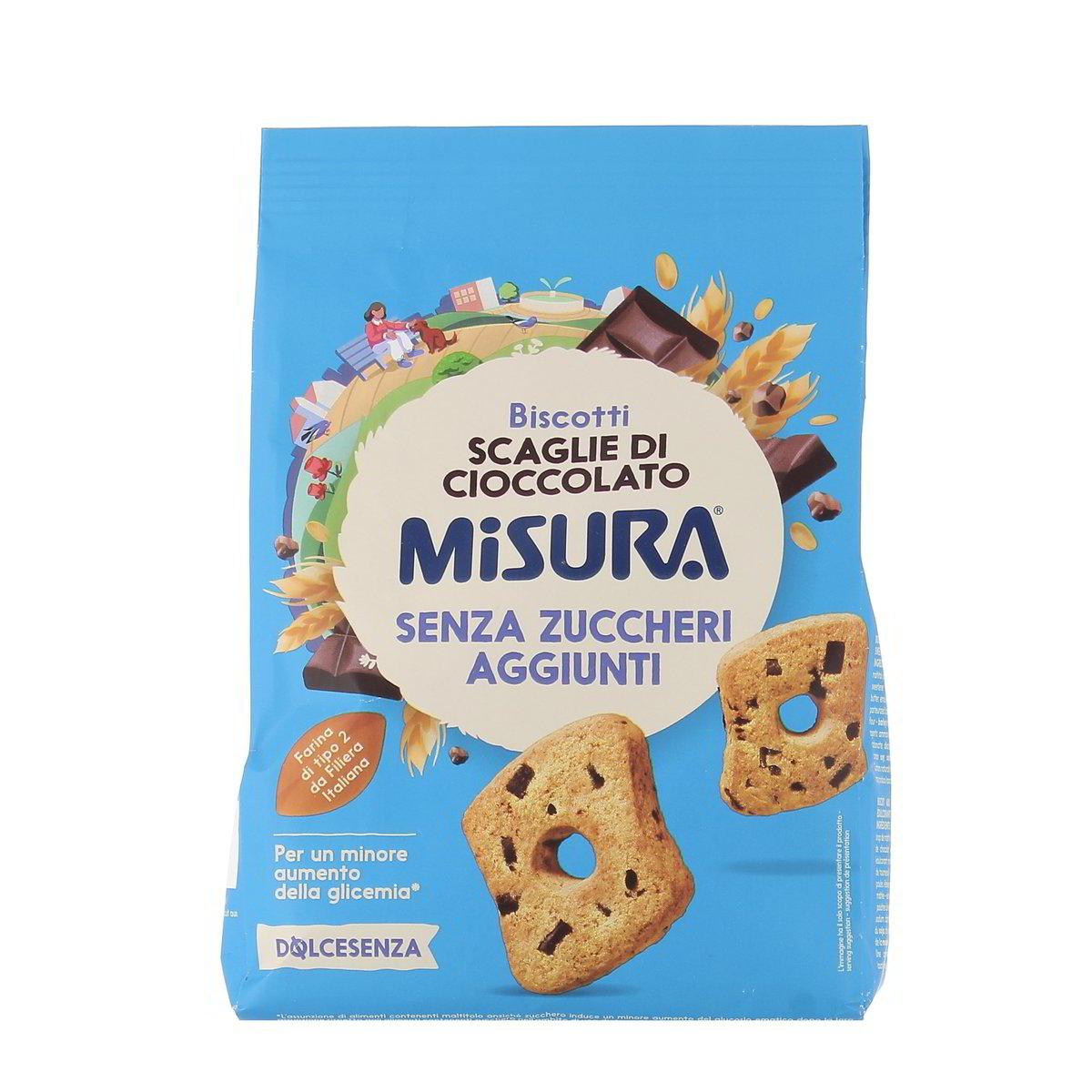 Misura Biscotti Con Scaglie Di Cioccolato Senza Zuccheri Aggiunti 290 g