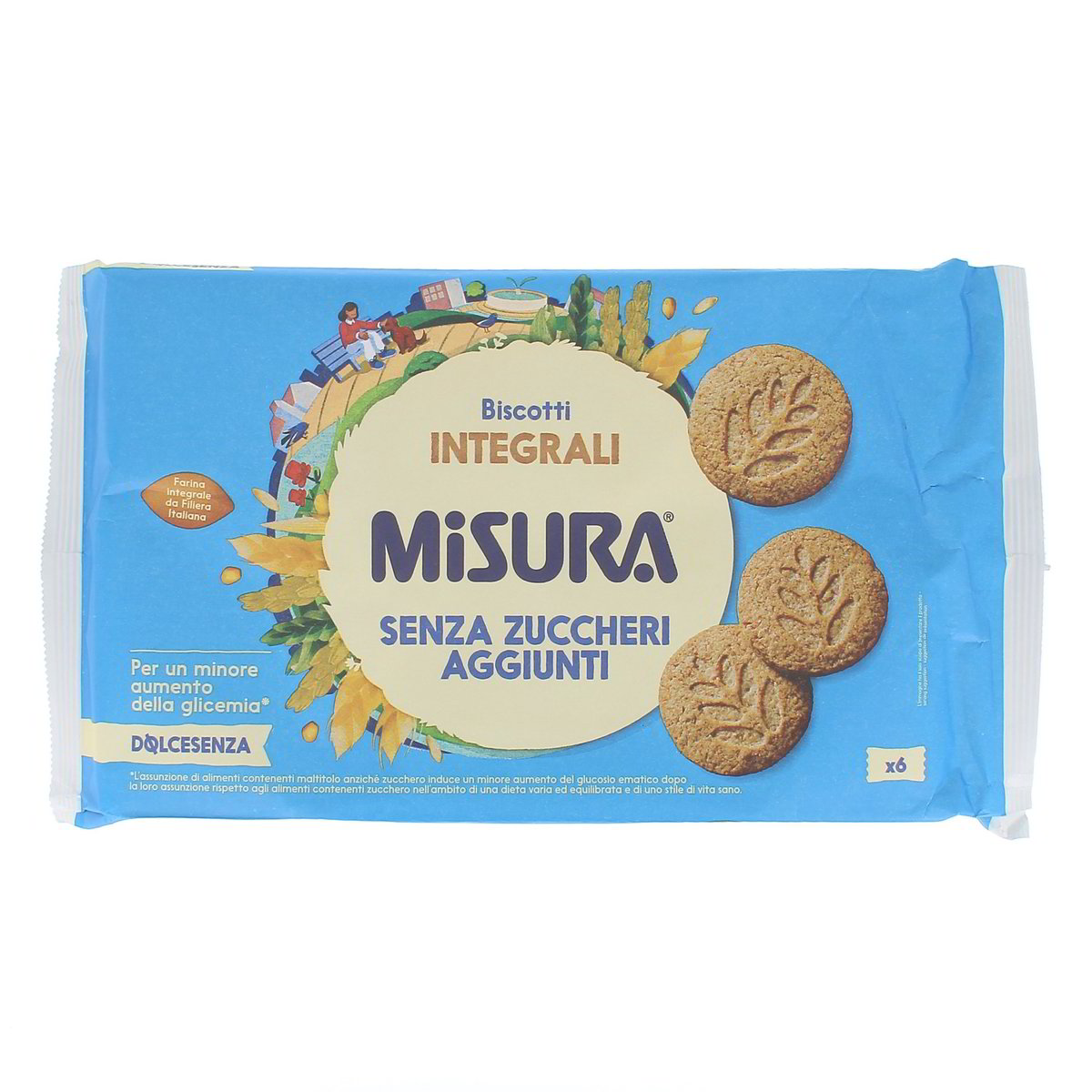 Misura BISCOTTI INTEGRALI SENZA ZUCCHERI AGGIUNTI x6 280 g