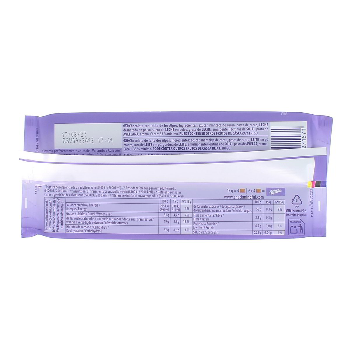 Milka Cioccolato Al Latte Delle Alpi 90 g — immagine 3